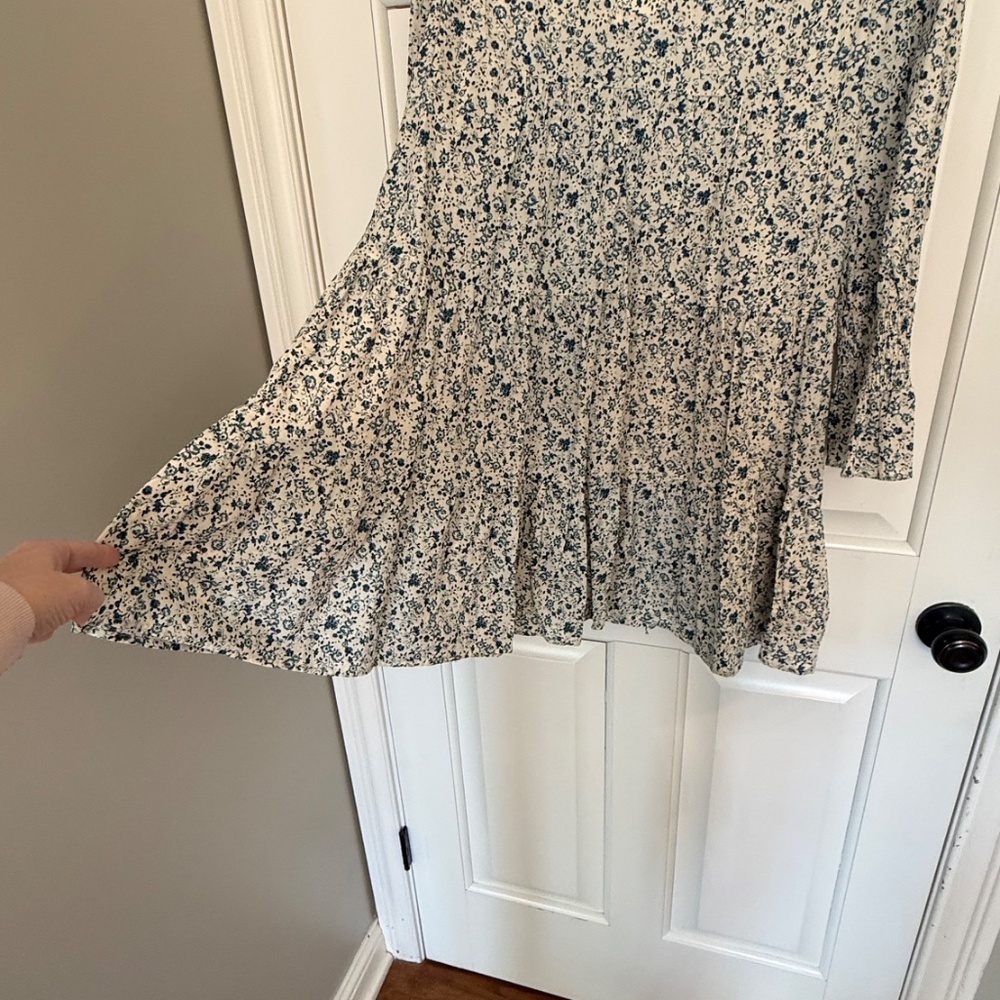 Tuckernuck Fleur Tiered Floral Kenzo Mini Dress Blue White 25106 - Picture 7 of 10